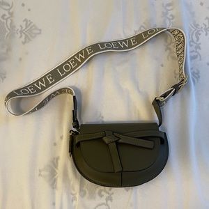 Loewe Mini Gate Dual Bag in Soft Calfskin and Jacquard